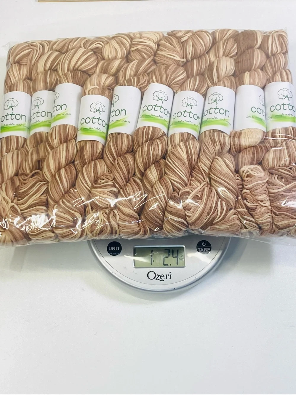 10 NEW (~500g total, ~50g ea.) 100% Cotton Variegated Hanks in Toffee Twist